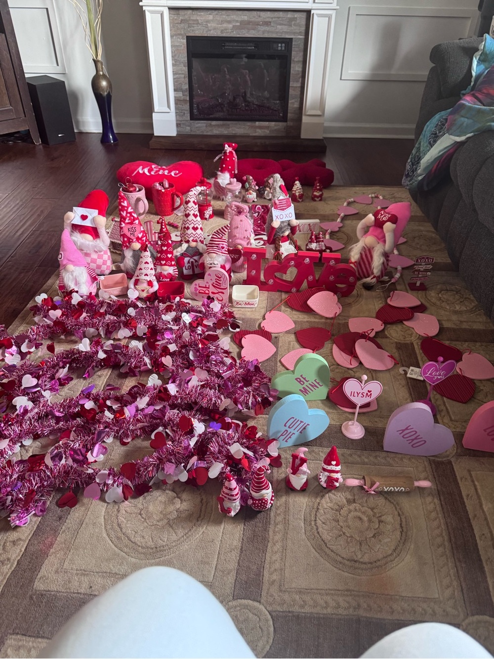 Large assortment of valentine decor